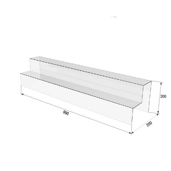 Acrylic stand for macaroons, Display for products 990x200x200mm two-tier, Acrylic Organizer for products, Acrylic Stand, Acrylic Showcase