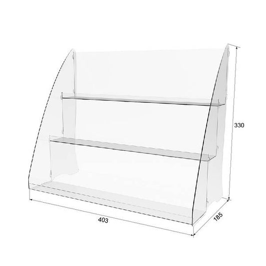Expositor acrílico de 3 niveles 403x330x185mm, Organizador acrílico para productos, Expositor acrílico, Vitrina acrílica