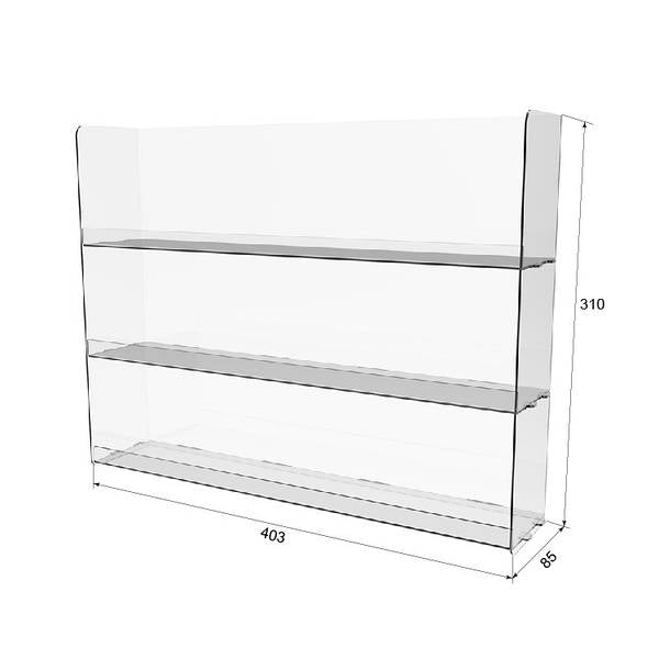 Acrylic display stand 3-tier 403x310x85mm, Acrylic Organizer for products, Acrylic Stand, Acrylic Showcase