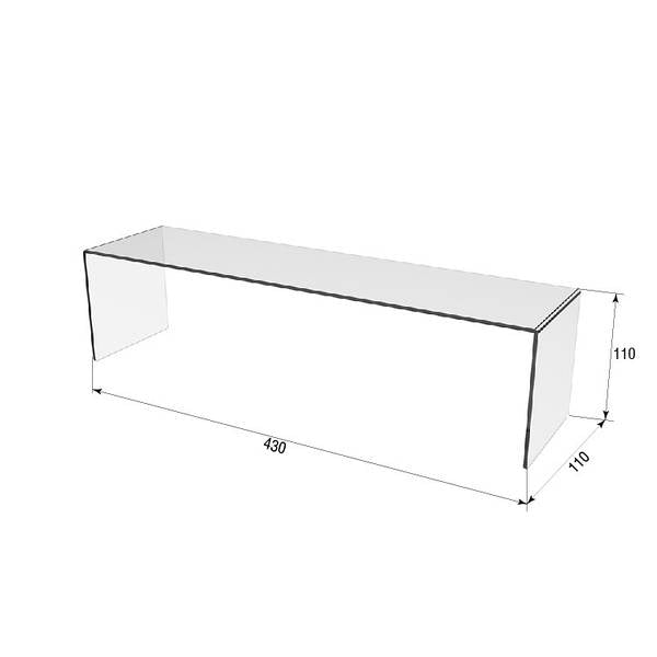 Acrylic stand for products 110x430x110mm, Acrylic display, Acrylic display for products, Acrylic Organizer for products, Acrylic Stand, Acrylic Showcase