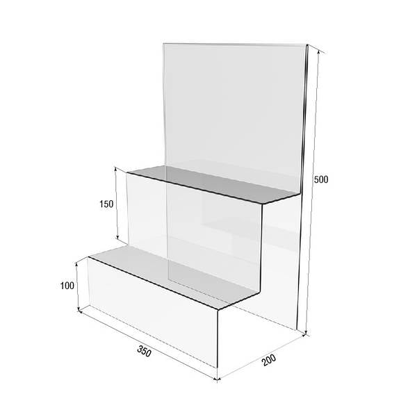 Acrylic stand for products 350x250x200mm, Acrylic display, Acrylic display for products, Acrylic Organizer for products, Acrylic Stand, Acrylic Showcase