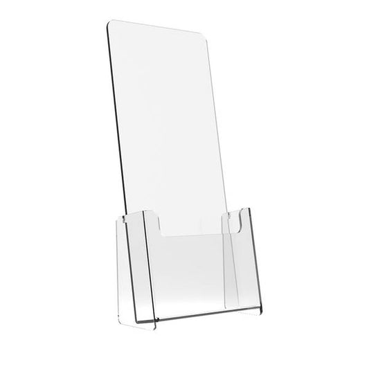 Expositor acrílico, soporte para folletos acrílico, expositor transparente, productos acrílicos, dimensiones 130 x 30 x 300, expositor promocional, expositor informativo