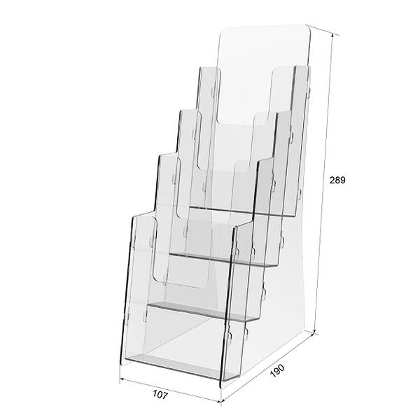 Booklet holder, Euro Flyer Stand 107x190x289mm, Acrylic Stand, Acrylic Display, Advertising Stand, Exhibition Equipment, Information Stand, Acrylic Brochure Holder