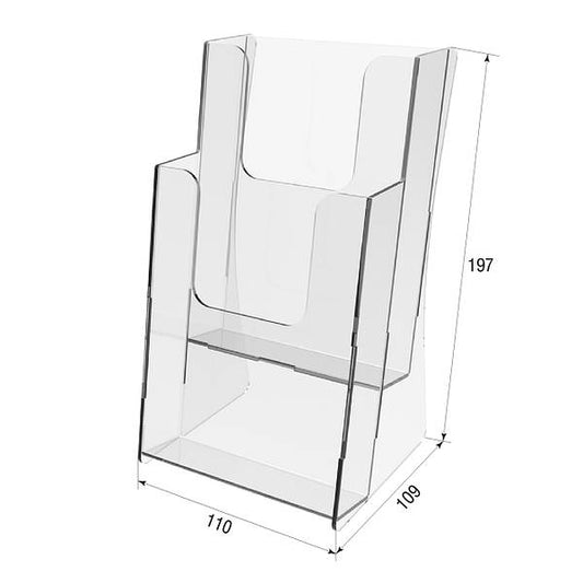 Брошурник, Euro Flyer Stand 197x110x109, Акриловий стенд, Акриловий дисплей, Рекламний стенд, Виставкове обладнання, Інформаційний стенд, Акриловий тримач для брошур