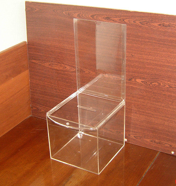 Donation box 215x215x200/500 with A4 pocket