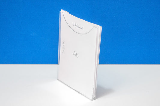 Folleto de bolsillo A6 vert 10mm con cinta