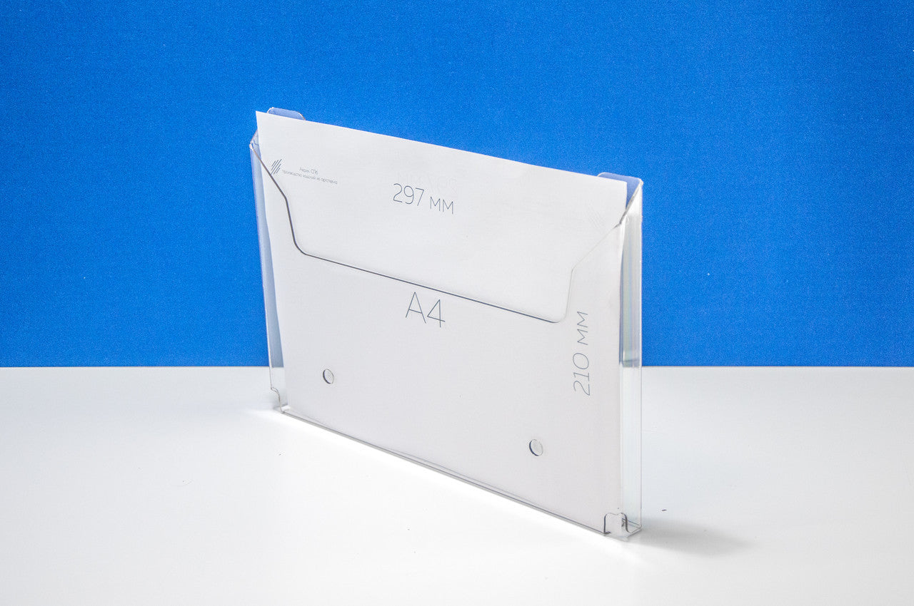 Porta folletos de bolsillo A4 horizontal 1,5 PET