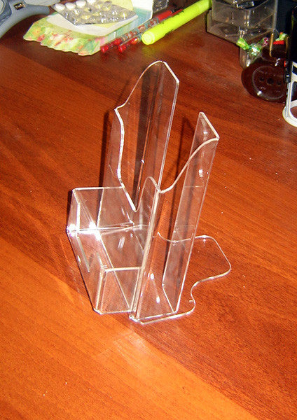 Set of 2 pcs, Desktop Brochure Holder A6 with business card holder, Acrylic Stand For Brochures 108x88x210mm, Advertising Display Holder, Acrylic Display For Brochures, Stand For Brochures And Flyers, Acrylic Paper Holder