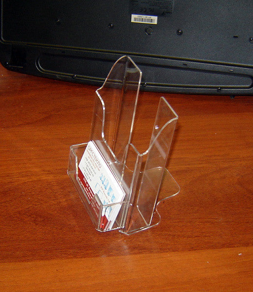Set of 2 pcs, Desktop Brochure Holder A6 with business card holder, Acrylic Stand For Brochures 108x88x210mm, Advertising Display Holder, Acrylic Display For Brochures, Stand For Brochures And Flyers, Acrylic Paper Holder