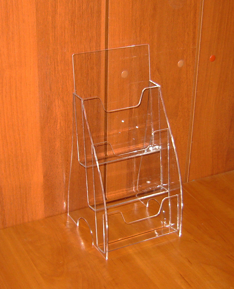 Set 2 piezas, Portafolletos de sobremesa A5, Soporte acrílico para folletos 259x140x267mm, Soporte para expositores publicitarios, Expositor acrílico para folletos, Soporte para folletos y volantes, Soporte de papel acrílico