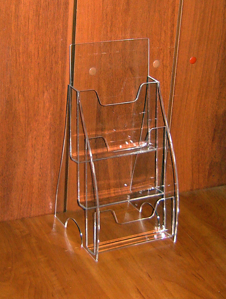 Set 2 piezas, Portafolletos de sobremesa A5, Soporte acrílico para folletos 259x140x267mm, Soporte para expositores publicitarios, Expositor acrílico para folletos, Soporte para folletos y volantes, Soporte de papel acrílico