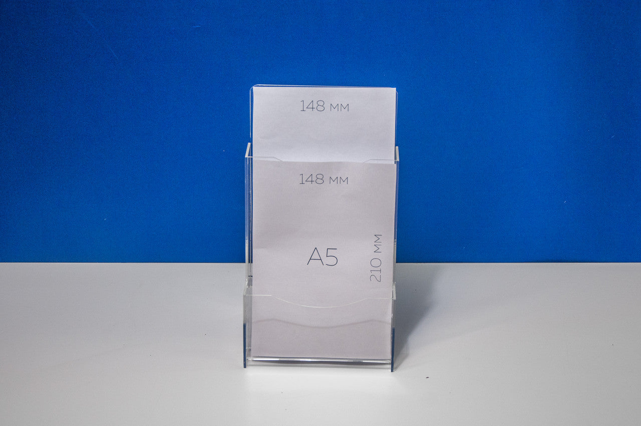 Set 2 pieces, Desktop Brochure Holder A5, Acrylic Stand For Brochures 154x120x212mm, Advertising Display Holder, Acrylic Display For Brochures, Stand For Brochures And Flyers, Acrylic Paper Holder