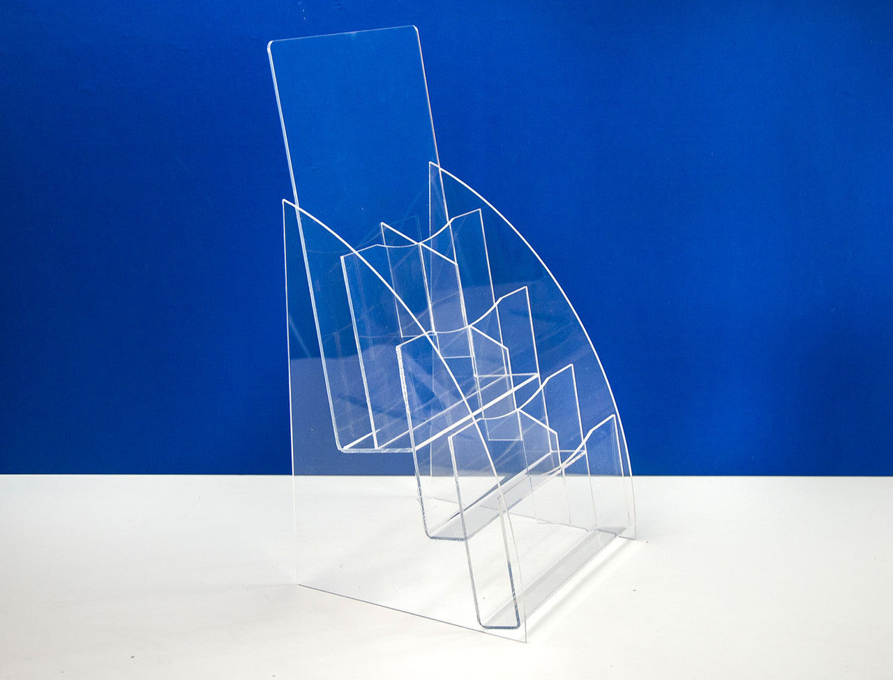 Set of 2 pcs, Desktop Brochure Holder For Euro flyer, Acrylic Stand For Brochures 428x203mm, Advertising Display Holder, Acrylic Display For Brochures, Stand For Brochures And Flyers, Acrylic Paper Holder