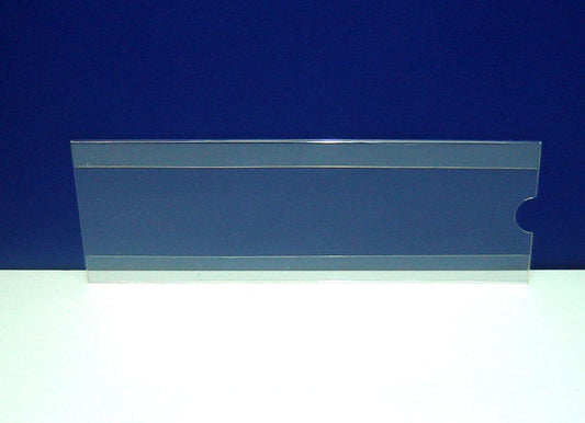 Portapapeles horizontal formato 190x100mm, PET 0,7mm, expositor de documentos, con cinta de montaje nº2