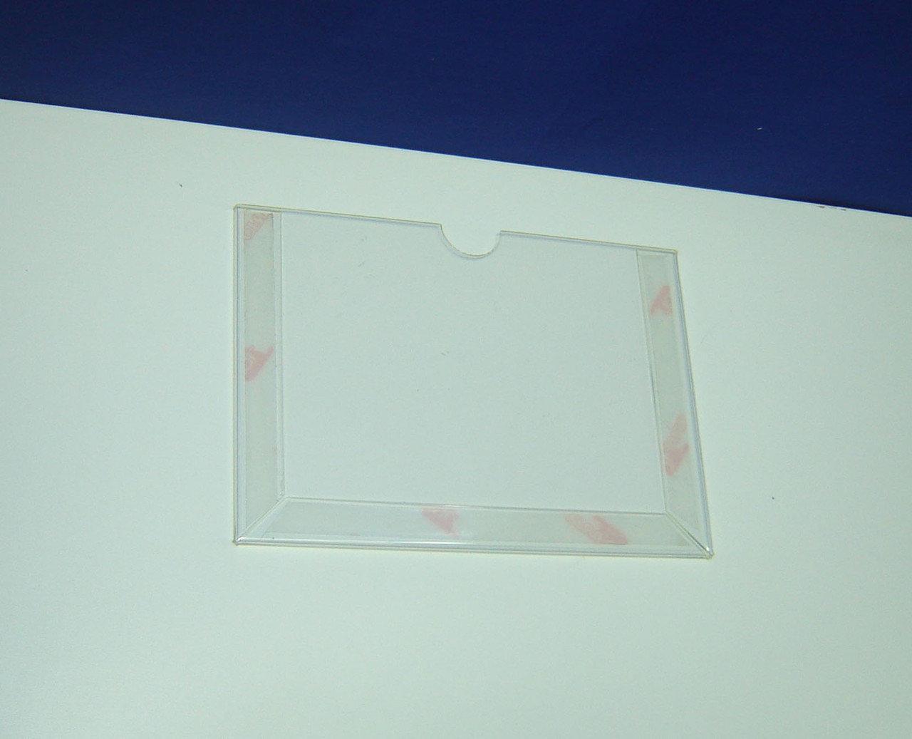 Set 5 pieces, Horizontal Paper holder A6 format 105x148mm, PET 0.7mm, document display with mounting tape, Acrylic Paper holder, Acrylic display, Acrylic document holder