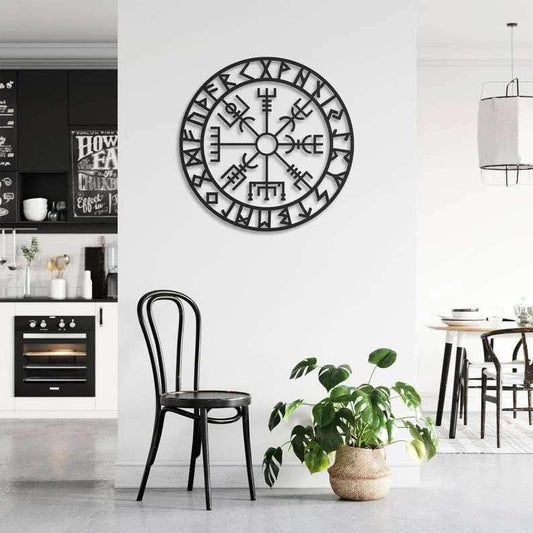 Vegvisir – Decoración de pared de madera
