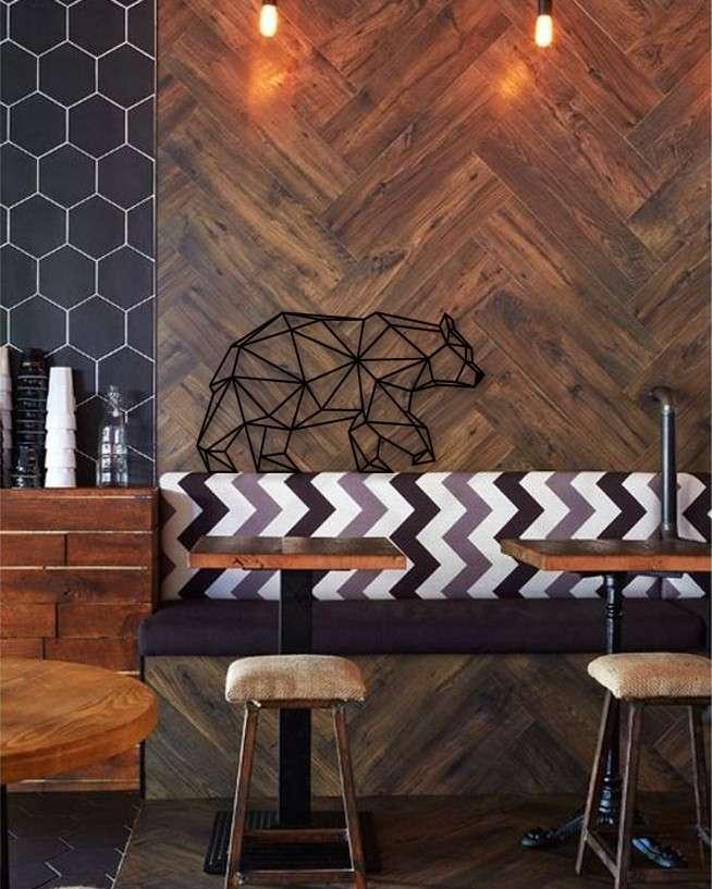 Oso – Decoración de pared de madera poligonal