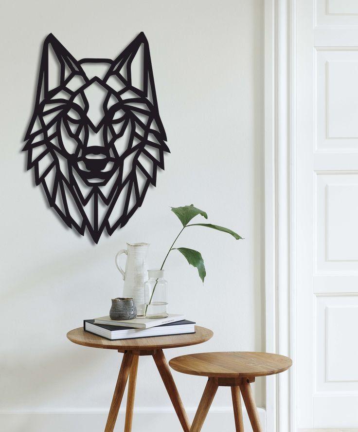 Geometric wooden wall panel "Wolf"
