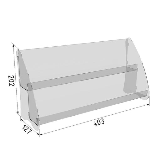 Акрилові підставки для виставок, 2-ярусна полиця-органайзер для парфумів і універсальний тримач для кексів, стійки для виставок для фігурок, полиці для десертів для вечірок для прикраси 403x202x127 мм