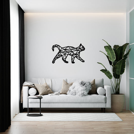 Polygonal wooden wall decor - Cat
