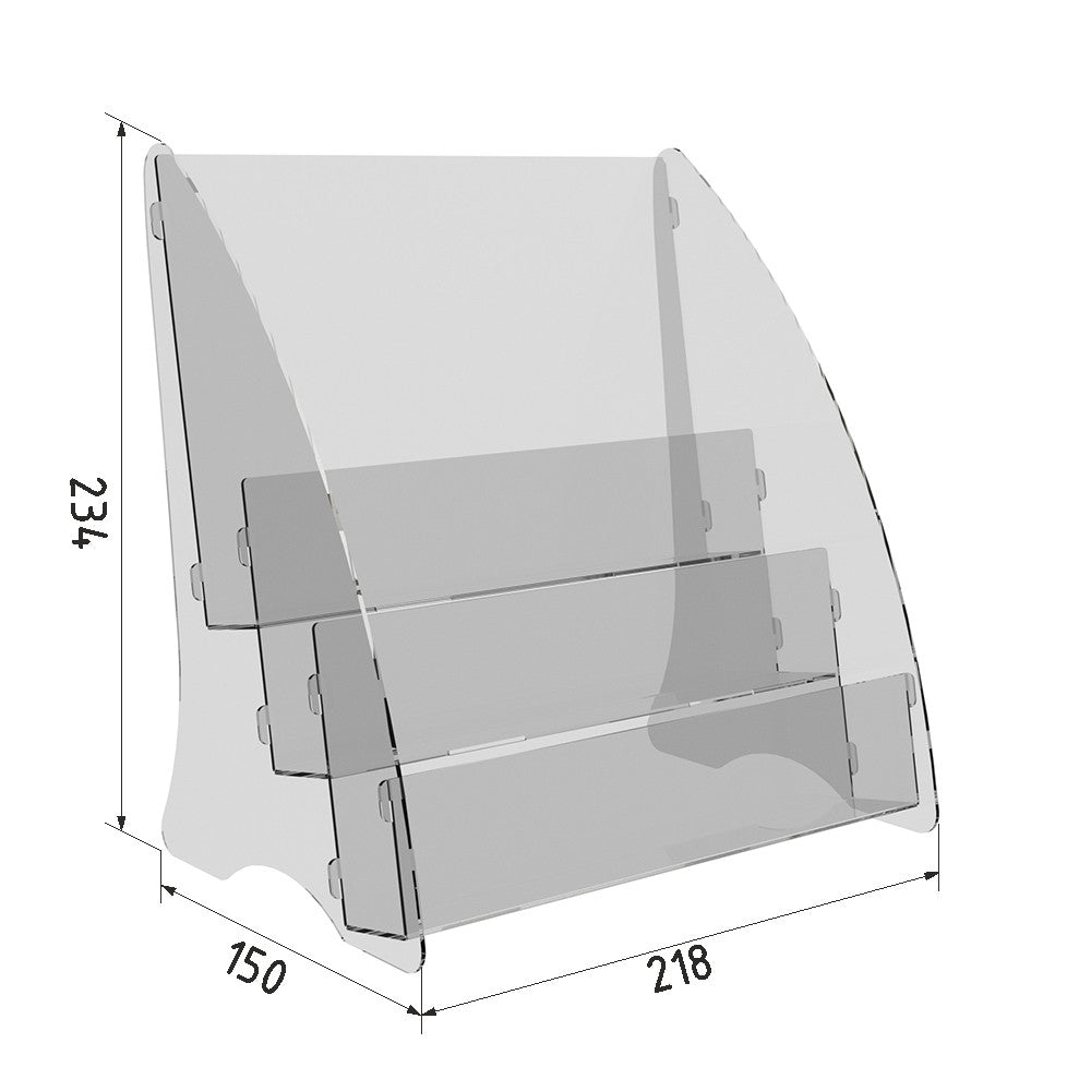 Set 2 pieces, Desktop Brochure Holder A5, Acrylic Stand For Brochures 234x150x218mm, Advertising Display Holder, Acrylic Display For Brochures, Stand For Brochures And Flyers, Acrylic Paper Holder