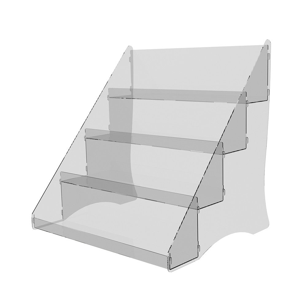 Acrylic Risers Display Stands, 4 Tier Perfume Organizer. Display Shelf & Versatile nail polish Stand Holder, Display Risers for Figures, 350x300x355mm