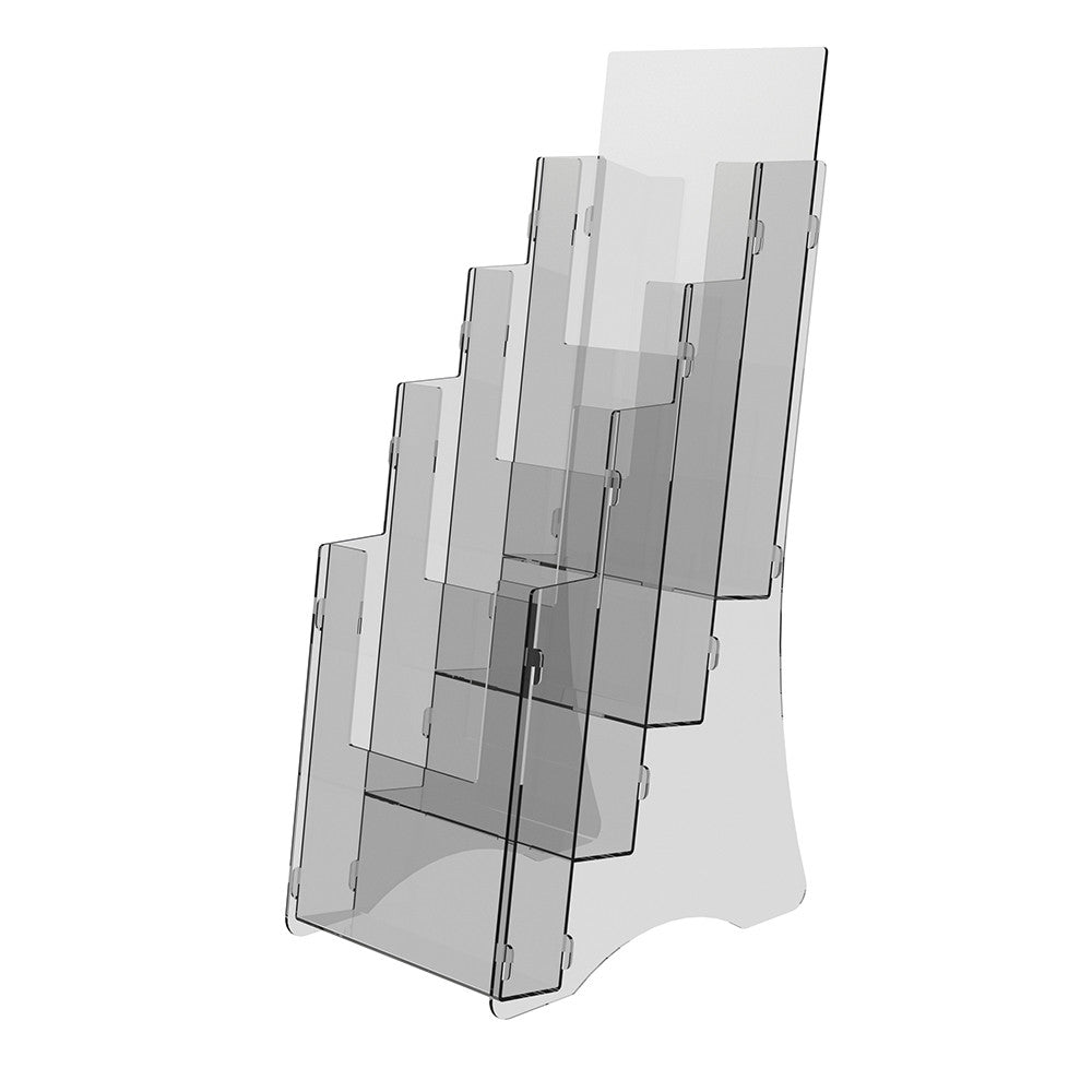 Booklet holder, Euro Flyer Stand 111x149x322 mm, Acrylic Stand, Acrylic Display, Advertising Stand, Exhibition Equipment, Information Stand, Acrylic Brochure Holder