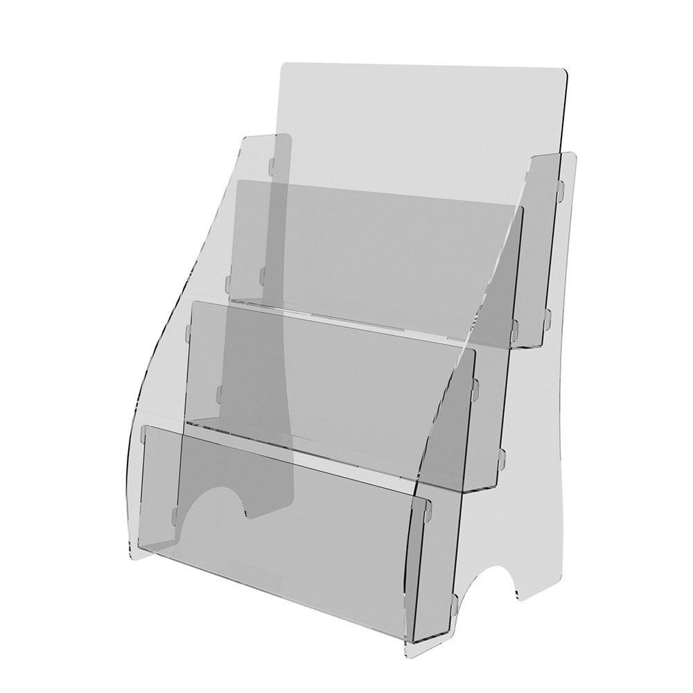 Set of 2 pcs, Desktop Brochure Holder A5, Acrylic Stand For Brochures 213x149x295mm, Advertising Display Holder, Acrylic Display For Brochures, Stand For Brochures And Flyers, Acrylic Paper Holder