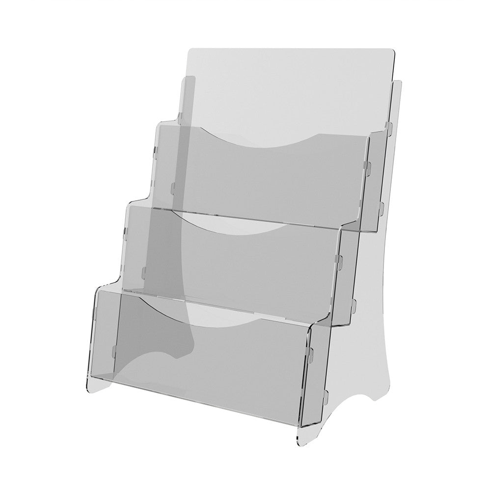 Set of 2 pcs, Desktop Brochure Holder A5, Acrylic Stand For Brochures 213x149x295mm, Advertising Display Holder, Acrylic Display For Brochures, Stand For Brochures And Flyers, Acrylic Paper Holder