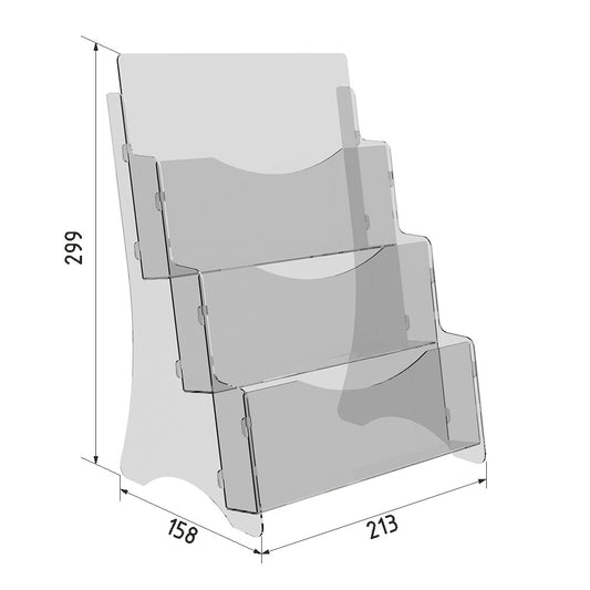 Набір з 2 шт., настільний буклетник А5, акрилова підставка для брошур 213х149х295 мм, тримач рекламного дисплея, акриловий дисплей для брошур, підставка для брошур і флаєрів, тримач для акрилового паперу