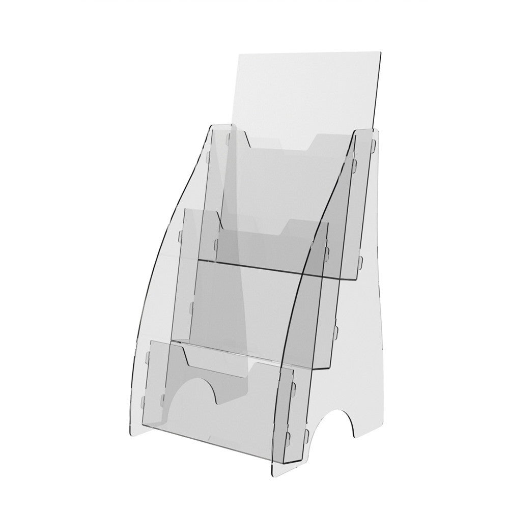 Set of 2 pieces, Desktop Brochure Holder A5, Acrylic Stand For Brochures 168x158x355mm, Advertising Display Holder, Acrylic Display For Brochures, Stand For Brochures And Flyers, Acrylic Paper Holder