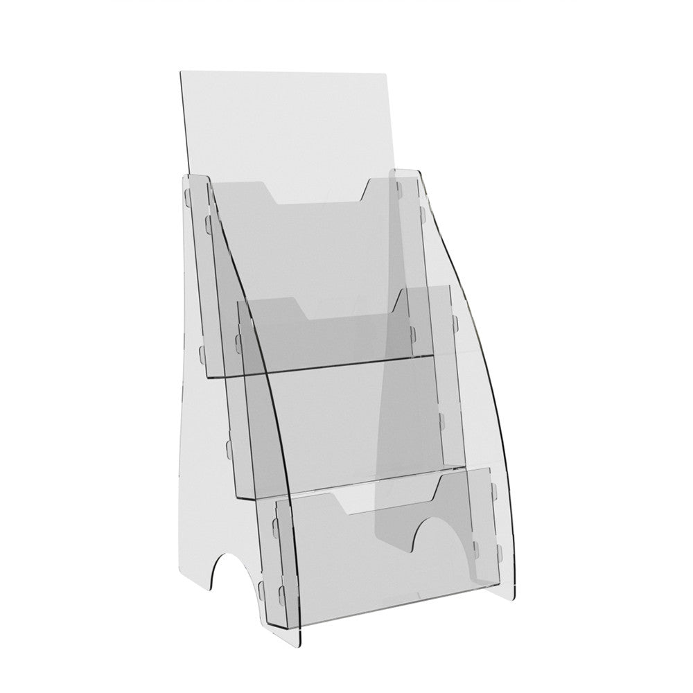 Set of 2 pieces, Desktop Brochure Holder A5, Acrylic Stand For Brochures 168x158x355mm, Advertising Display Holder, Acrylic Display For Brochures, Stand For Brochures And Flyers, Acrylic Paper Holder