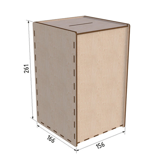 caja de donación de madera contrachapada 156x166x261