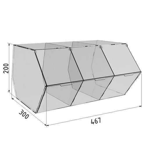Dispenser for marmalade, snacks, nuts 3 cells