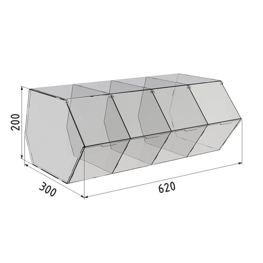 Dispenser for marmalade, snacks, nuts 4 cells