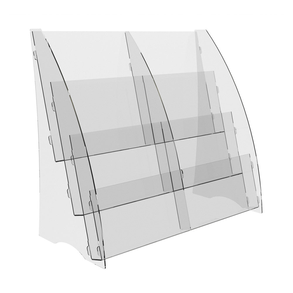 Set of 2 pieces, Desktop Brochure Holder A5, Acrylic Stand For Brochures 307x150x280mm, Advertising Display Holder, Acrylic Display For Brochures, Stand For Brochures And Flyers, Acrylic Paper Holder