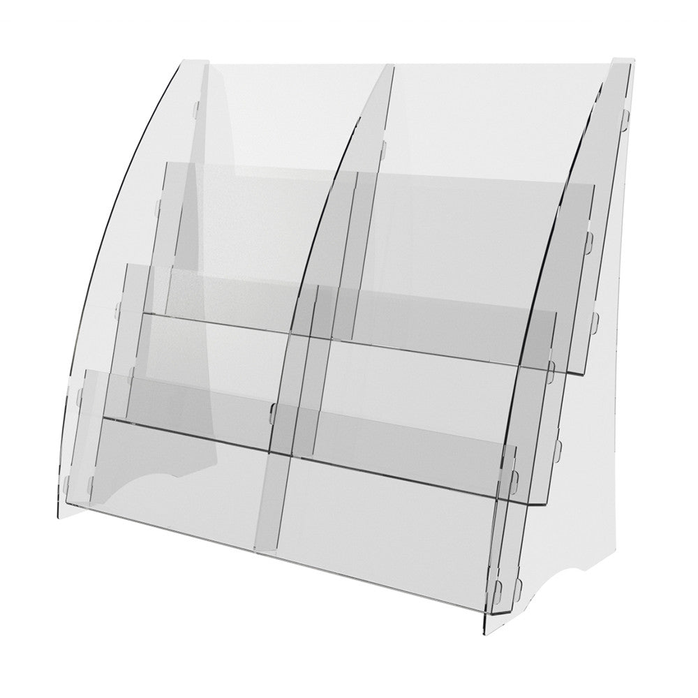 Set of 2 pieces, Desktop Brochure Holder A5, Acrylic Stand For Brochures 307x150x280mm, Advertising Display Holder, Acrylic Display For Brochures, Stand For Brochures And Flyers, Acrylic Paper Holder
