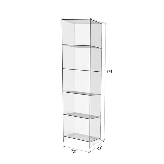 Acrylic Display, Acrylic Stand 5 shelves 200x150x774mm, Acrylic Organizer, Acrylic showcase, Acrylic Display case, Acrylic stand for products