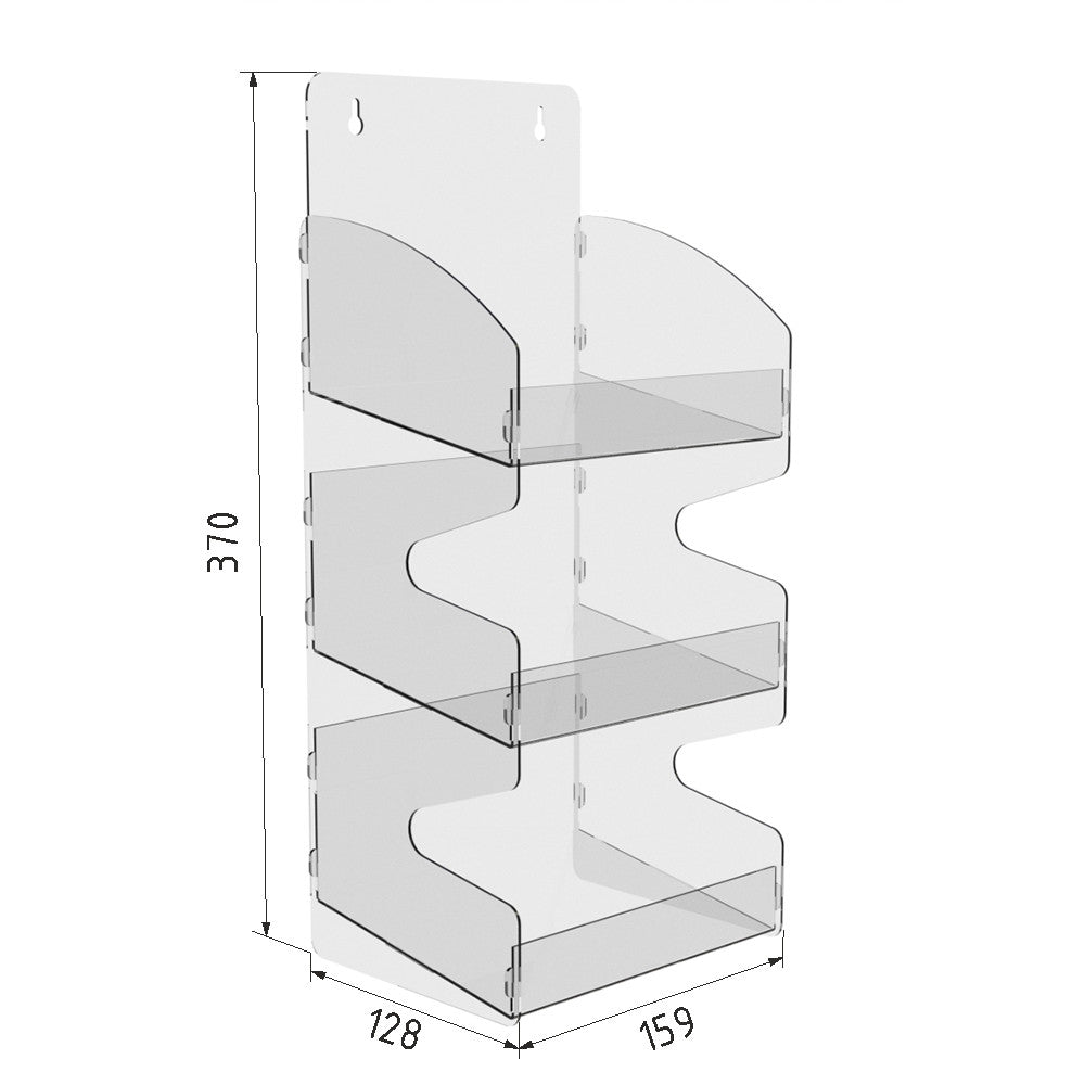 Acrylic display, Acrylic Stand for bars, Acrylic display case 128x159x370mm, Acrylic Organizer, Acrylic Showcase, Acrylic stand for products