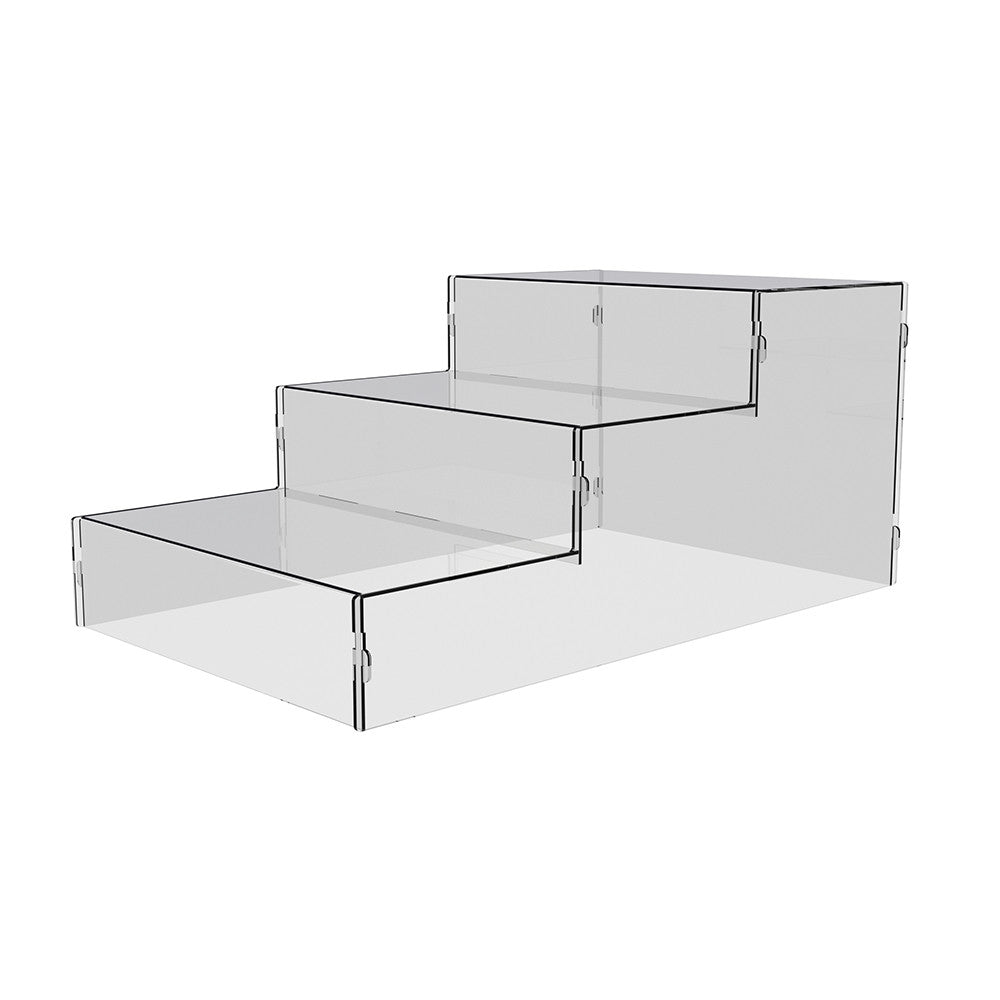 Acrylic display 3 steps 340x200x150mm, Acrylic stand for products, Acrylic display for products, Acrylic Organizer for products, Acrylic Stand, Acrylic Showcase