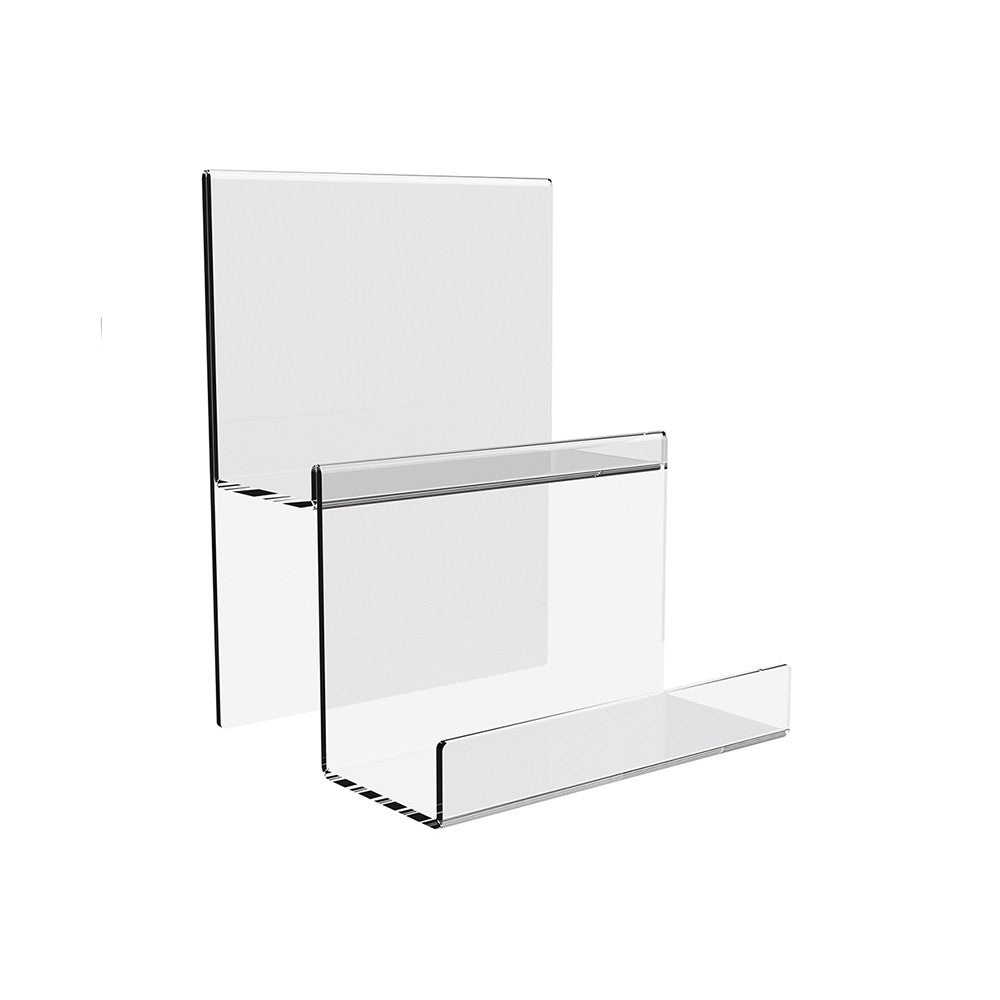 Acrylic Stand for clutches, Show display for wallets, Acrylic display for products 2 steps 100x90x130mm, Acrylic display for products, Acrylic Organizer for products, Acrylic Stand, Acrylic Showcase