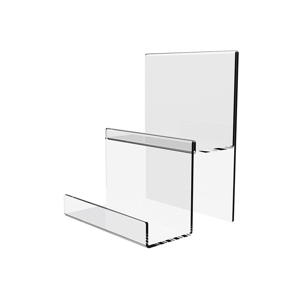 Acrylic Stand for clutches, Show display for wallets, Acrylic display for products 2 steps 100x90x130mm, Acrylic display for products, Acrylic Organizer for products, Acrylic Stand, Acrylic Showcase