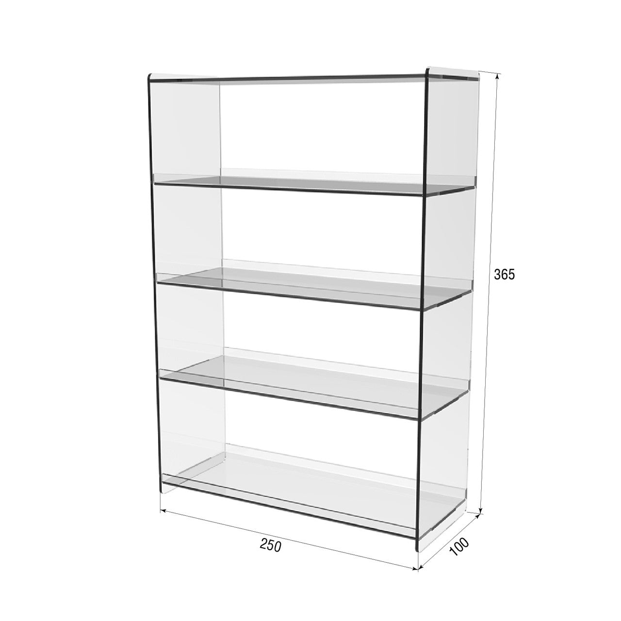 Acrylic Display 4 shelves 250x100x365mm, Acrylic Stand, Acrylic Organizer, Acrylic Showcase, Acrylic Display Casce