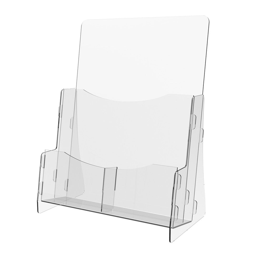 Set 2 pieces, Booklet holder, Paper holder A4 , 218x120x282mm, Acrylic Stand, Acrylic Display, Advertising Stand, Exhibition Equipment, Information Stand, Acrylic Brochure Holder