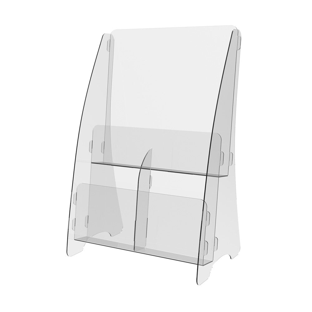 Set 2 pieces, Booklet holder, Paper holder A4 , 221x160x340mm, Acrylic Stand, Acrylic Display, Advertising Stand, Exhibition Equipment, Information Stand, Acrylic Brochure Holder