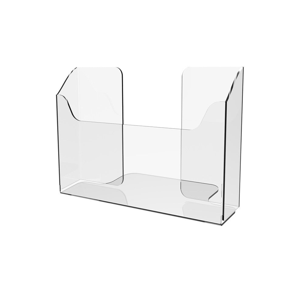 Set 2 pieces, Desktop Brochure Holder A5, Acrylic Stand For Brochures 227x37x140mm, Advertising Display Holder, Acrylic Display For Brochures, Stand For Brochures And Flyers, Acrylic Paper Holder