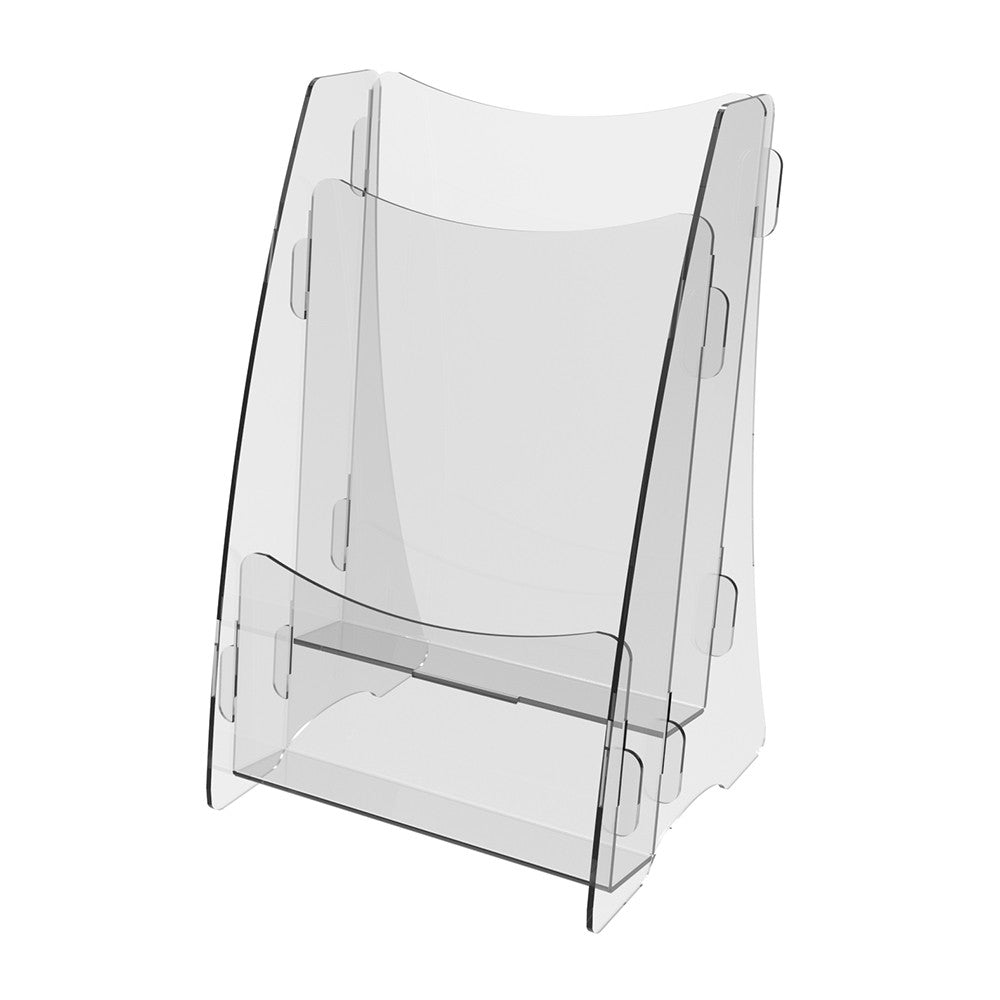 Set 2 pieces, Booklet holder 108x105x175 mm, Acrylic Stand, Acrylic Display, Advertising Stand, Exhibition Equipment, Information Stand, Acrylic Brochure Holder