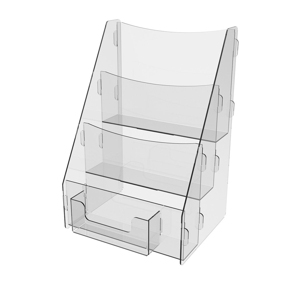 Set of 2 pcs, Desktop Brochure Holder A5, Acrylic Stand For Brochures 154x130x236mm, Advertising Display Holder, Acrylic Display For Brochures, Stand For Brochures And Flyers, Acrylic Paper Holder