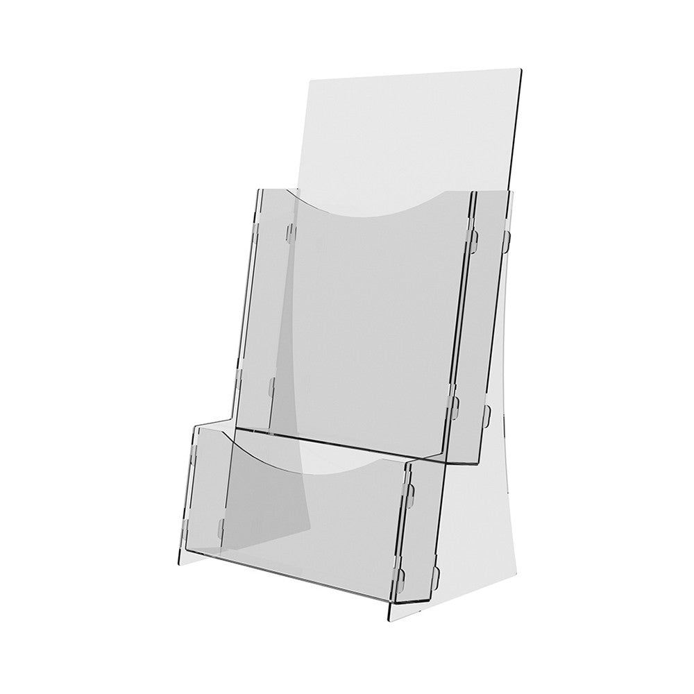 Set of 2pc, Desktop Brochure Holder A5, Acrylic Stand For Brochures 155x110x274 mm, Advertising Display Holder, Acrylic Display For Brochures, Stand For Brochures And Flyers, Acrylic Paper Holder