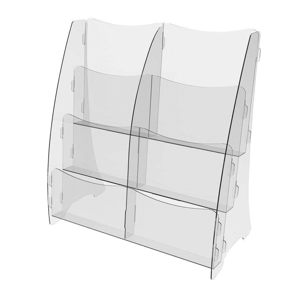 Set of 2 pcs, Desktop Brochure Holder A5, Acrylic Stand For Brochures 320x170x340mm, Advertising Display Holder, Acrylic Display For Brochures, Stand For Brochures And Flyers, Acrylic Paper Holder